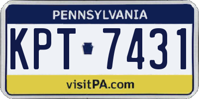 PA license plate KPT7431