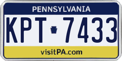 PA license plate KPT7433