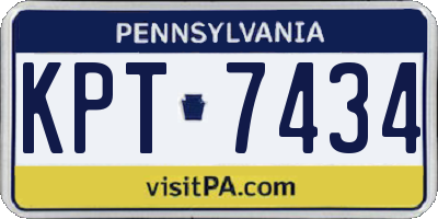 PA license plate KPT7434