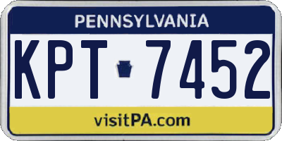 PA license plate KPT7452