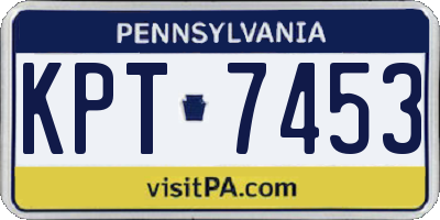 PA license plate KPT7453