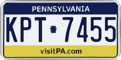 PA license plate KPT7455