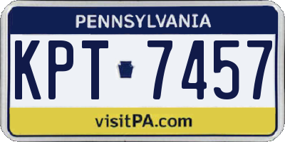 PA license plate KPT7457