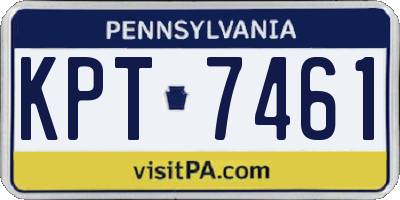 PA license plate KPT7461