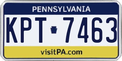 PA license plate KPT7463
