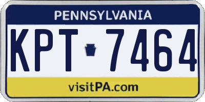 PA license plate KPT7464