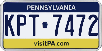 PA license plate KPT7472
