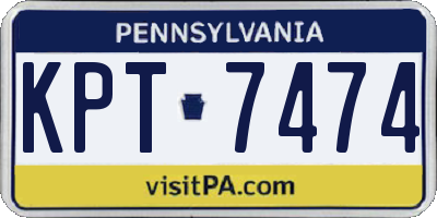 PA license plate KPT7474