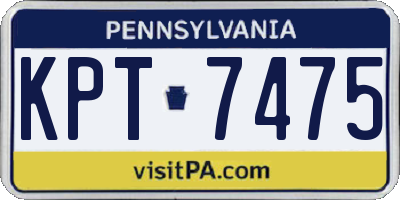 PA license plate KPT7475