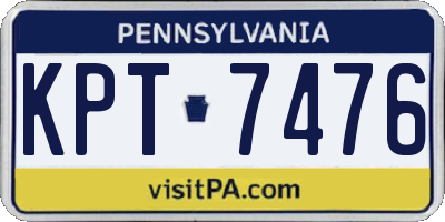 PA license plate KPT7476
