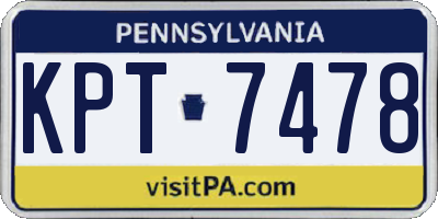 PA license plate KPT7478
