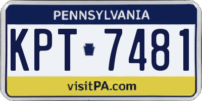 PA license plate KPT7481