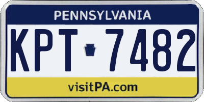 PA license plate KPT7482
