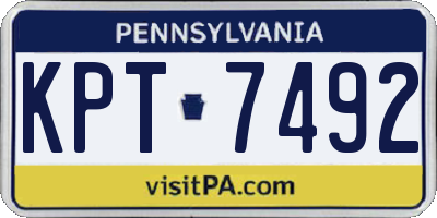 PA license plate KPT7492