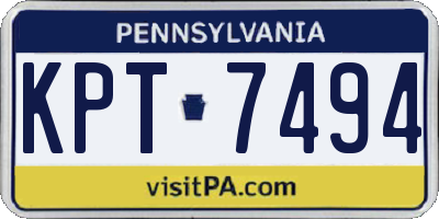 PA license plate KPT7494