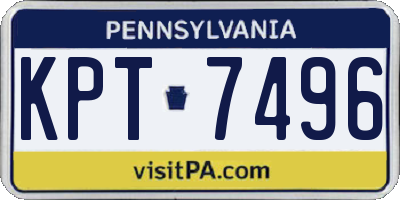 PA license plate KPT7496
