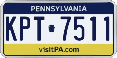 PA license plate KPT7511