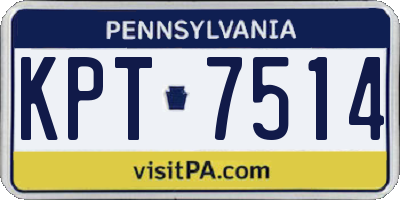 PA license plate KPT7514