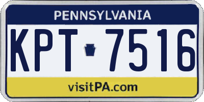 PA license plate KPT7516