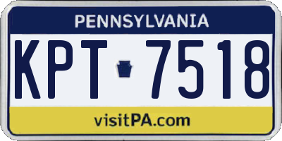 PA license plate KPT7518