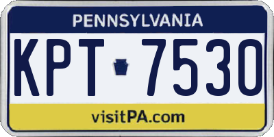 PA license plate KPT7530