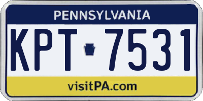 PA license plate KPT7531