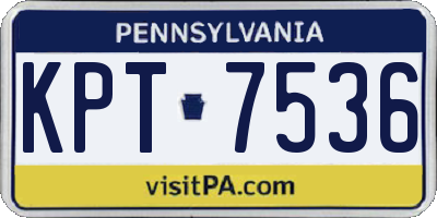 PA license plate KPT7536