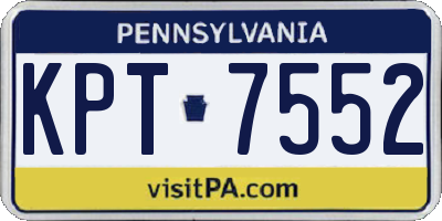 PA license plate KPT7552