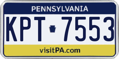 PA license plate KPT7553
