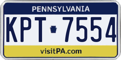 PA license plate KPT7554