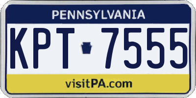 PA license plate KPT7555