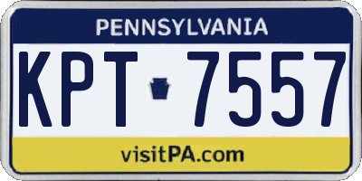 PA license plate KPT7557