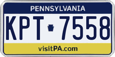 PA license plate KPT7558