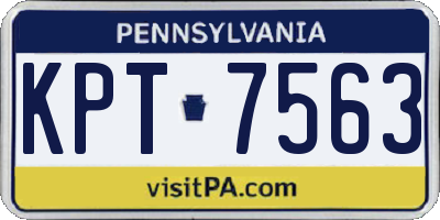 PA license plate KPT7563