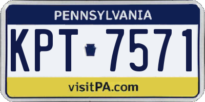 PA license plate KPT7571