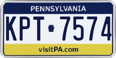 PA license plate KPT7574
