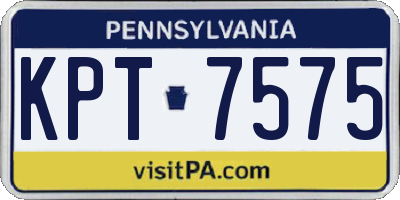 PA license plate KPT7575