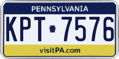 PA license plate KPT7576