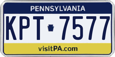 PA license plate KPT7577