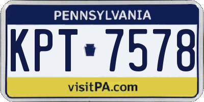 PA license plate KPT7578