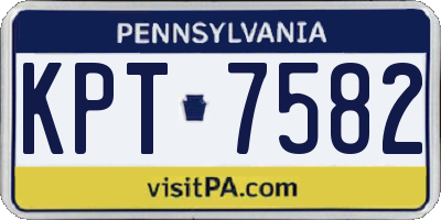 PA license plate KPT7582
