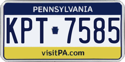 PA license plate KPT7585