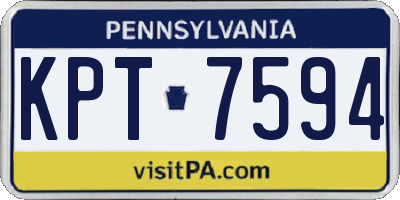 PA license plate KPT7594