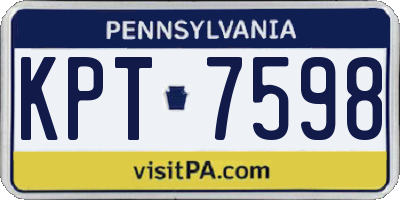 PA license plate KPT7598