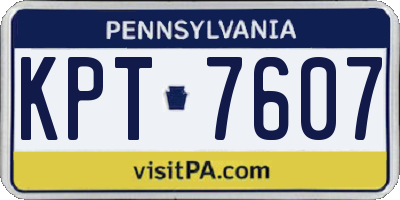 PA license plate KPT7607