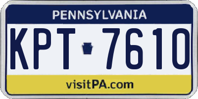 PA license plate KPT7610