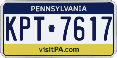 PA license plate KPT7617