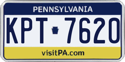 PA license plate KPT7620