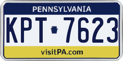 PA license plate KPT7623