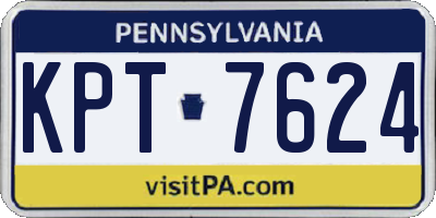 PA license plate KPT7624